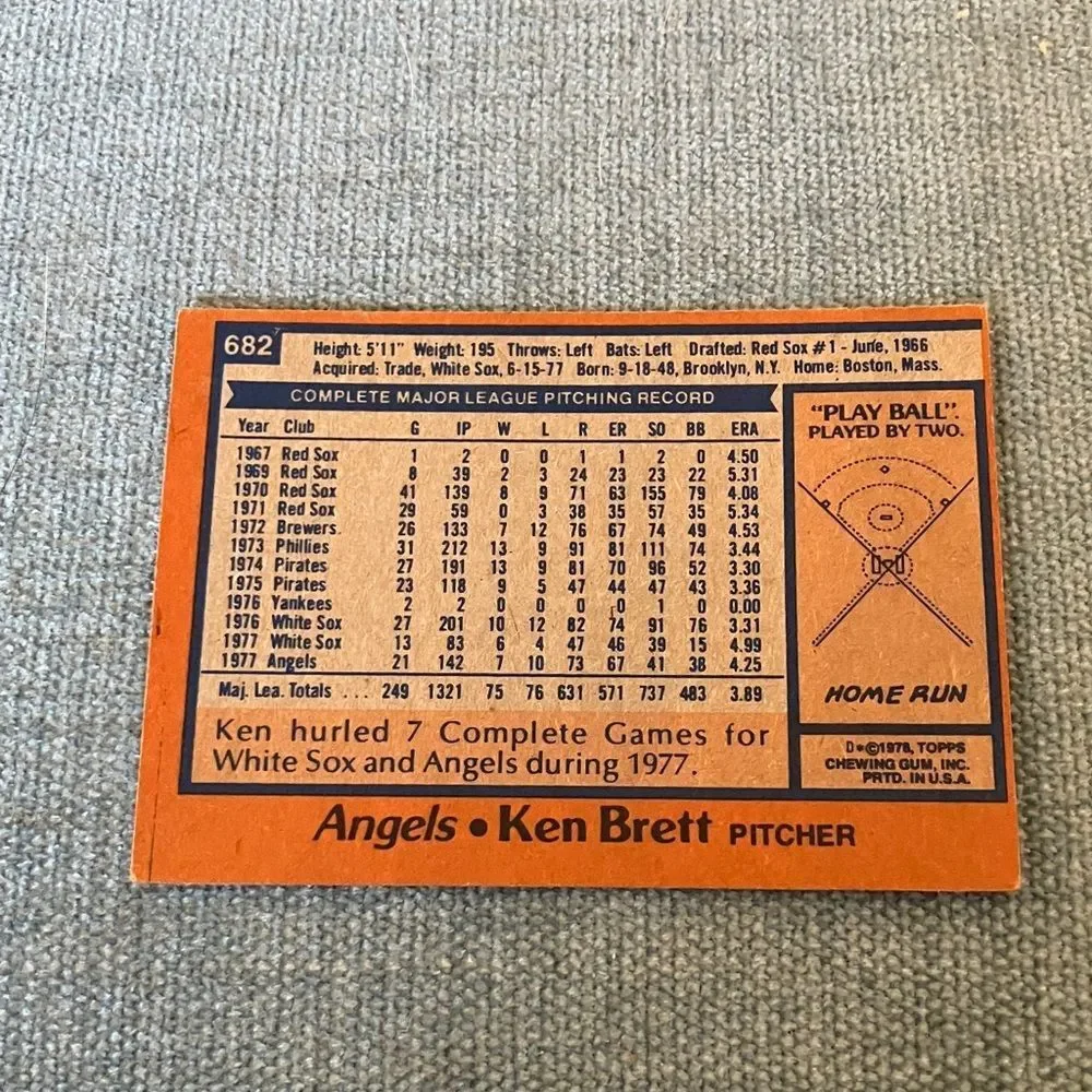 1978 Topps Anaheim Angels Baseball Card Trading Card